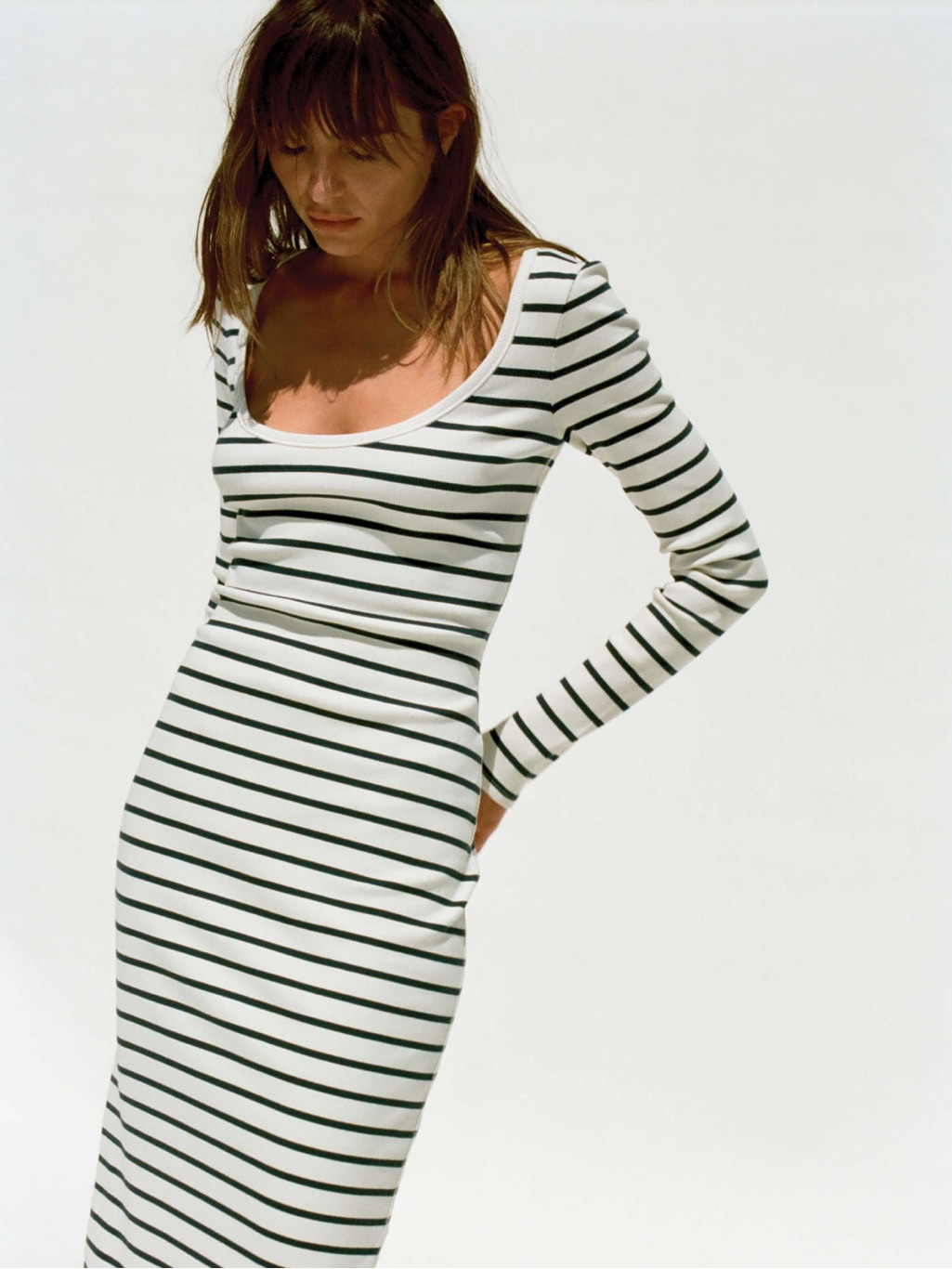 Faherty Surfside Rib Maxi Dress - Salt Air Stripe Size X-Small